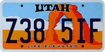 UT license plate Z385IF