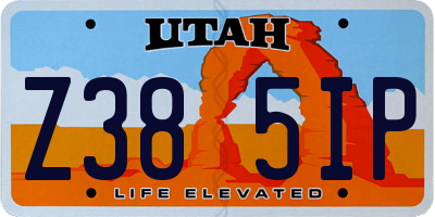 UT license plate Z385IP