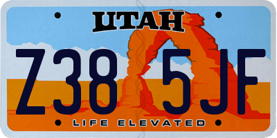 UT license plate Z385JF
