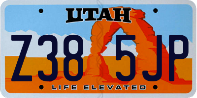 UT license plate Z385JP