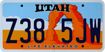 UT license plate Z385JW