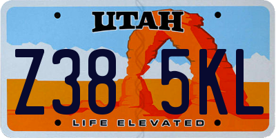 UT license plate Z385KL