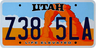 UT license plate Z385LA
