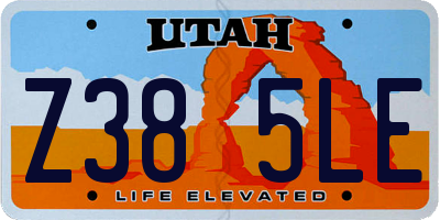 UT license plate Z385LE