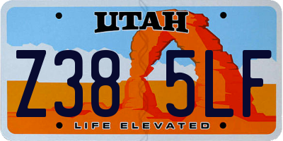 UT license plate Z385LF