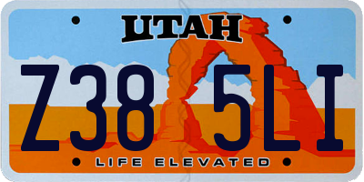 UT license plate Z385LI