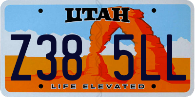 UT license plate Z385LL
