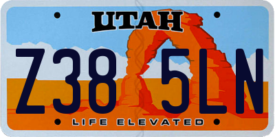 UT license plate Z385LN