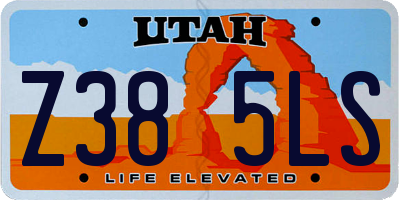 UT license plate Z385LS