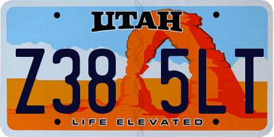 UT license plate Z385LT