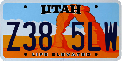 UT license plate Z385LW