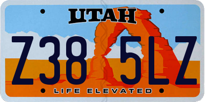 UT license plate Z385LZ