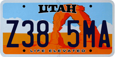 UT license plate Z385MA