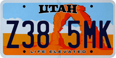 UT license plate Z385MK