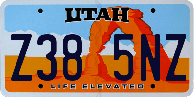 UT license plate Z385NZ