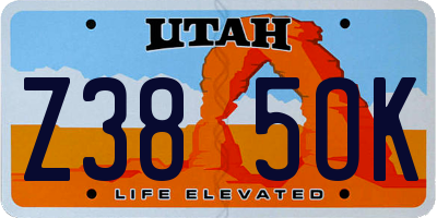 UT license plate Z385OK