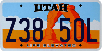 UT license plate Z385OL