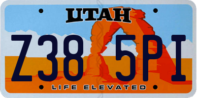 UT license plate Z385PI