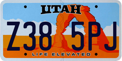 UT license plate Z385PJ