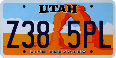 UT license plate Z385PL