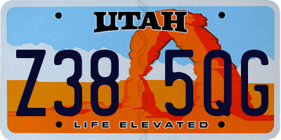 UT license plate Z385QG