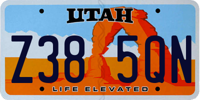 UT license plate Z385QN
