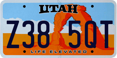 UT license plate Z385QT