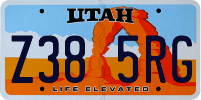 UT license plate Z385RG