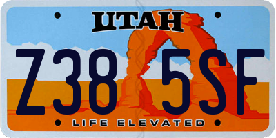 UT license plate Z385SF