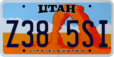 UT license plate Z385SI