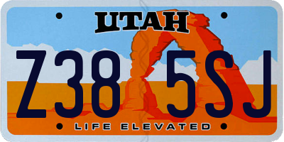 UT license plate Z385SJ