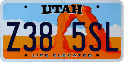 UT license plate Z385SL