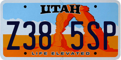 UT license plate Z385SP