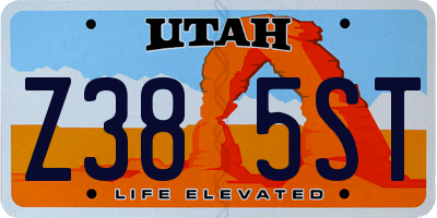 UT license plate Z385ST