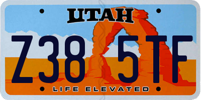 UT license plate Z385TF