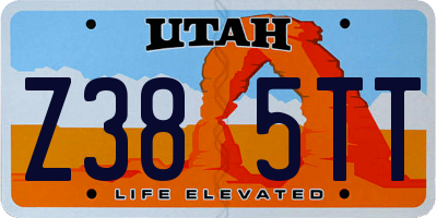 UT license plate Z385TT