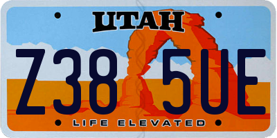 UT license plate Z385UE