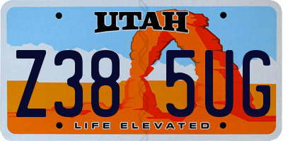 UT license plate Z385UG