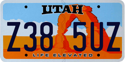 UT license plate Z385UZ