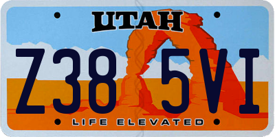 UT license plate Z385VI