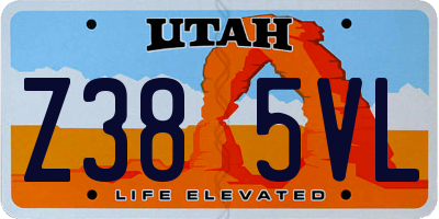 UT license plate Z385VL