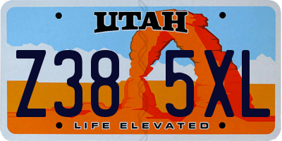 UT license plate Z385XL