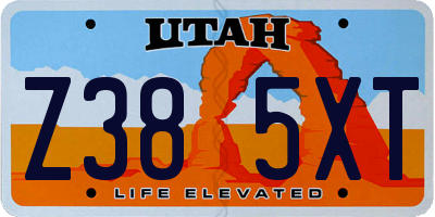 UT license plate Z385XT