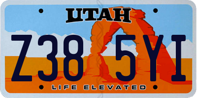 UT license plate Z385YI