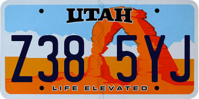 UT license plate Z385YJ