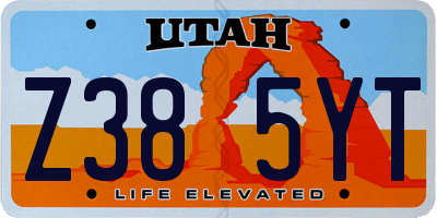 UT license plate Z385YT