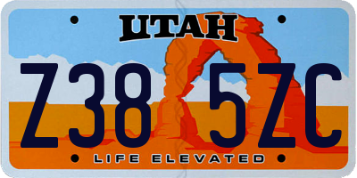 UT license plate Z385ZC
