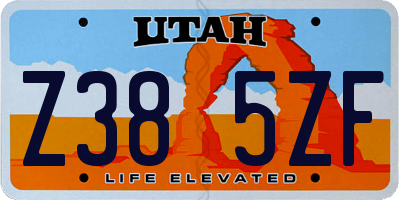 UT license plate Z385ZF
