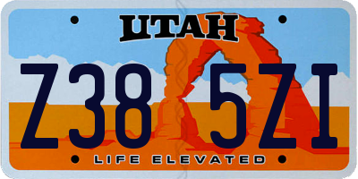 UT license plate Z385ZI