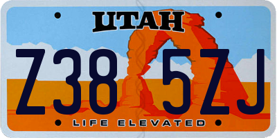 UT license plate Z385ZJ
